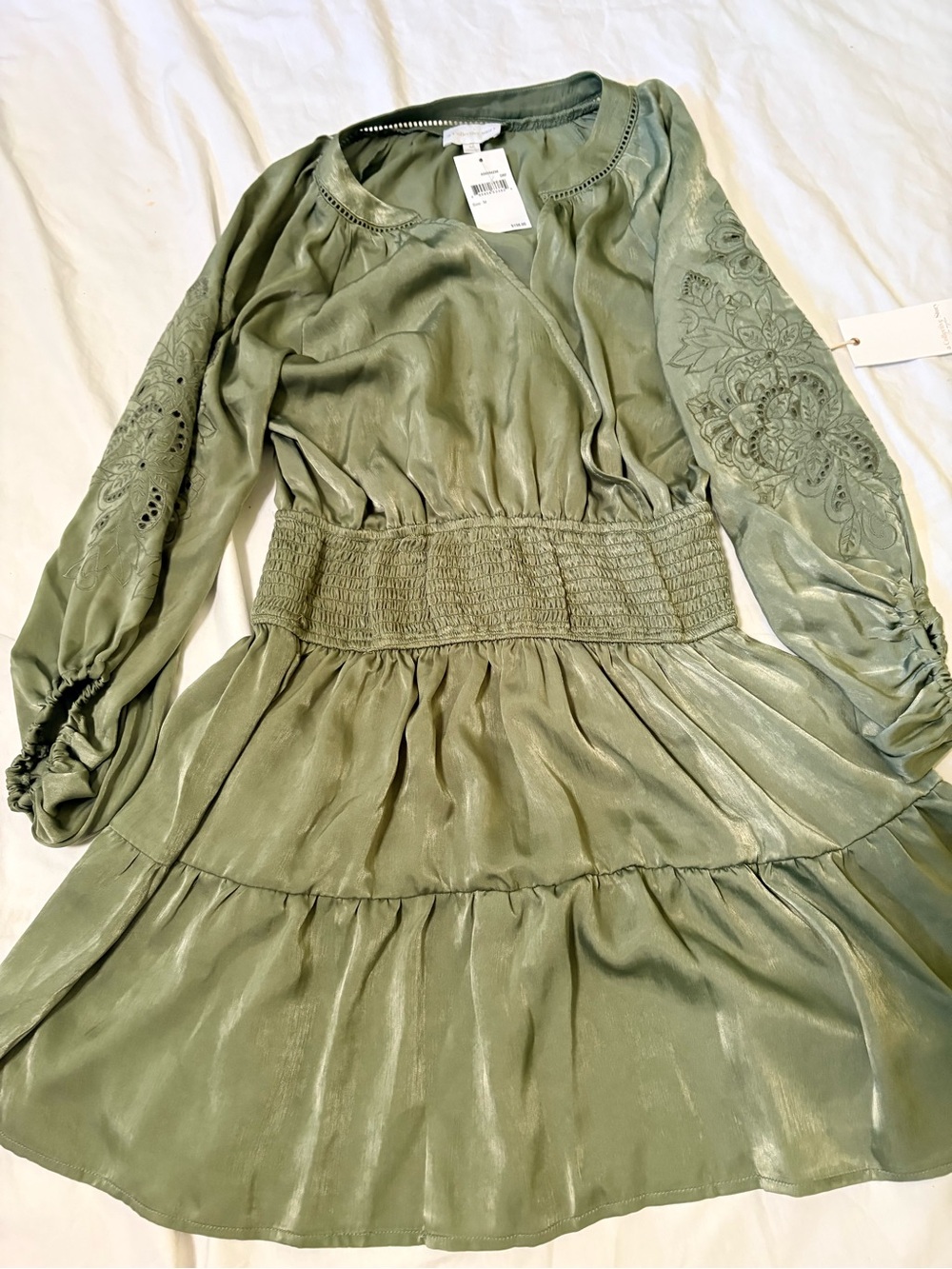 A Collective Story Olive Green Tiered Dress